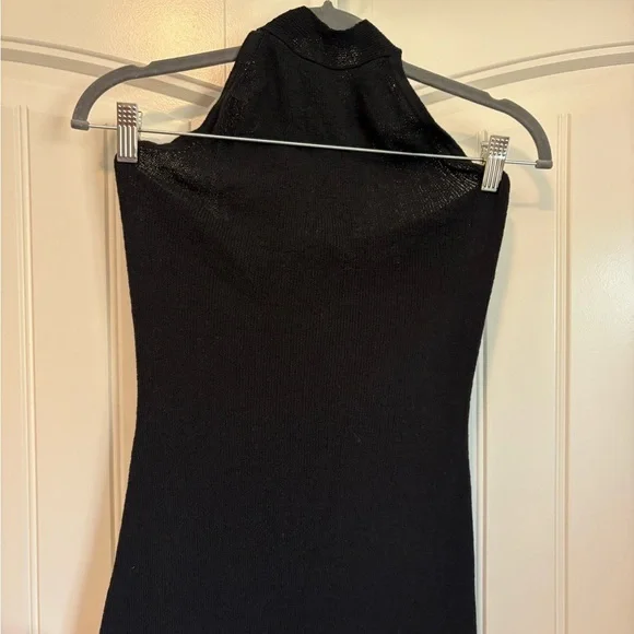 NWT Meshki Melodie Halter Knit Maxi Dress - Black/White size large - Picture 5 of 11